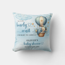 Teddy Bär blauer brauner Elfenbein Heißluftballonj