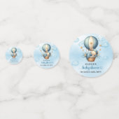 Teddy Bär blauer brauner Elfenbein Heißluftballonj Konfetti (Rückseiten)