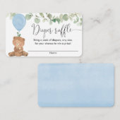 Teddy Bär blauer grüner Junge Duschdusche Windel T Begleitkarte (Vorne/Hinten)