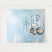 Teddy Bär bläulich-beige Heißluftballonjunge Wandteppich (Vorderseite (Horizontal))