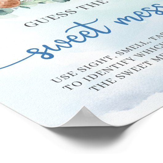 Teddy Bär bläuliche Ratschläge Das süße Schlamaspi Poster (Ecke)