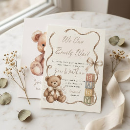 Teddy Bär Blöcke Baby Shower Einladung