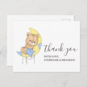 Teddy Bar BLUE Moon Danke Karte (Vorne/Hinten)