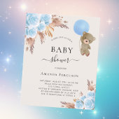 Teddy Bär Blue Pampas Blumenjungen Baby Dusche