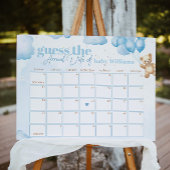 Teddy Bär blue Ratet den Fälligkeitskalender Poster