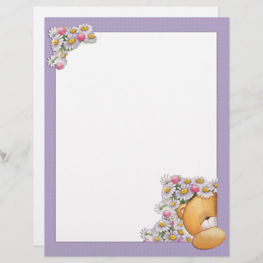Teddy Bar Blume Letterhead (Vorne/Hinten)