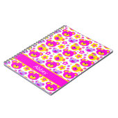 Teddy Bär Blume Muster Mädchen rosa Namen Notizhef Notizblock (Linke Seite)