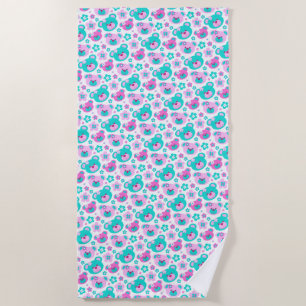 Teddy Bär Blume Rosa Aqua Handtuch