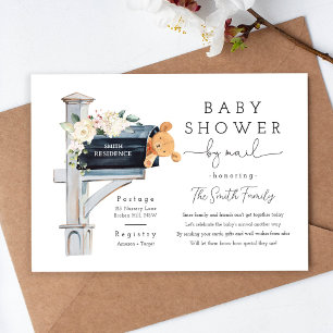 Teddy-Bär-Blumen-Baby-Party per Post Einladung