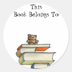 Teddy Bar Books Book Sticker