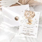 Teddy Bar Brown Neutral Balloons Gender-Offenlegun Einladung