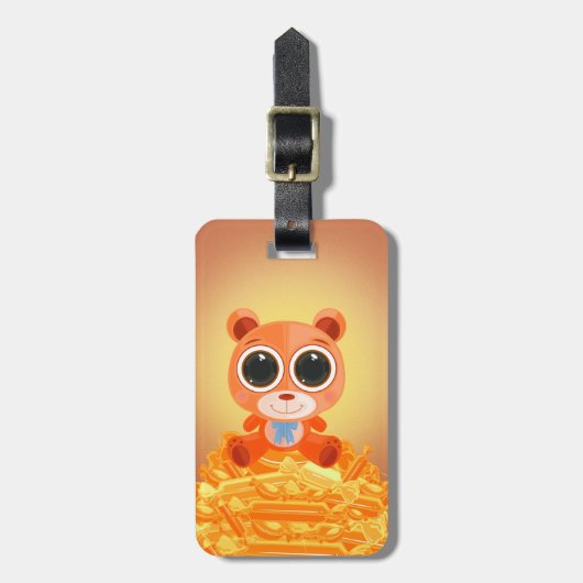Teddy Bar - Candy Orange Gepäckanhänger (Vorderseite vertikal)