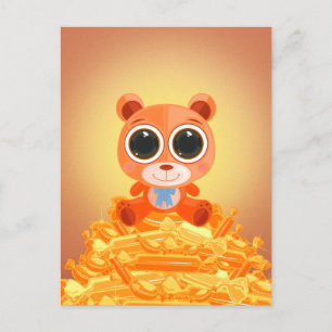 Teddy Bar - Candy Orange Postkarte
