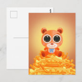 Teddy Bar - Candy Orange Postkarte (Vorne/Hinten)