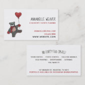 Teddy Bar Childrens Event Planner Visitenkarte (Vorne/Hinten)