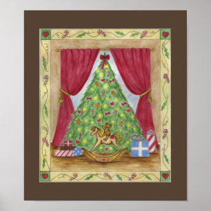 Teddy Bar Christmas Tree Poster
