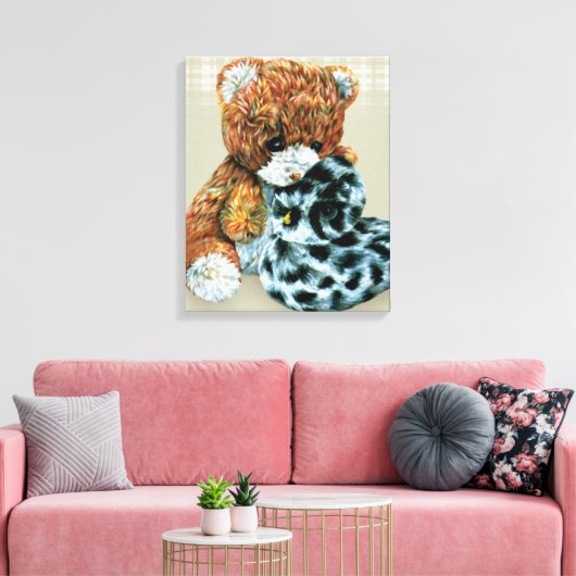 Teddy Bär Cuddles Leinwand Packprint (Insitu (Wohnzimmer))