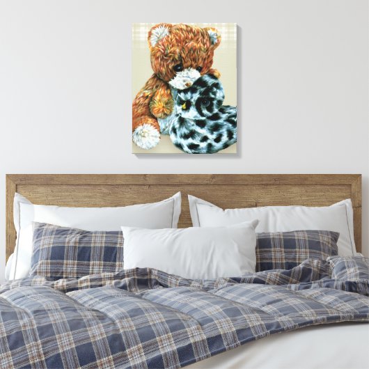 Teddy Bär Cuddles Leinwand Packprint (Insitu (Schlafzimmer))
