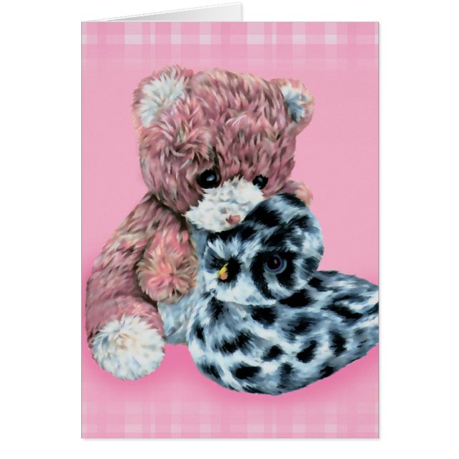 Teddy Bär Cuddles pink Alltag Baby oder Kinderkart (Vorne)