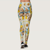 Teddy Bär Daisy Garten Muster (11) Leggings (Rückseite)