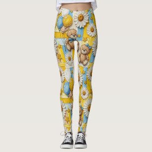 Teddy Bär Daisy Garten Muster (11) Leggings