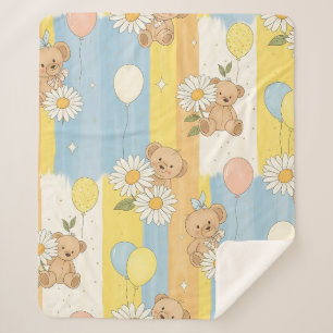 Teddy Bär Daisy Garten Muster (13) Sherpadecke