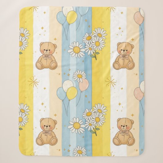 Teddy Bär Daisy Garten Muster (14) Sherpadecke (Vorderseite)