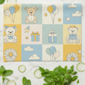 Teddy Bär Daisy Garten Muster (17) Geschirrtuch (Gefaltet)