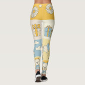 Teddy Bär Daisy Garten Muster (17) Leggings (Rückseite)