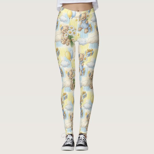 Teddy Bär Daisy Garten Muster (2) Leggings (Vorderseite)