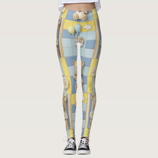 Teddy Bär Daisy Garten Muster (7) Leggings (Vorderseite)