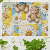 Teddy Bär Daisy Gartenmuster (11) Geschirrtuch (Gefaltet)