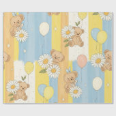 Teddy Bär Daisy Gartenmuster (12) Geschenkpapier (Flach)
