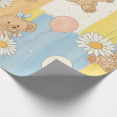 Teddy Bär Daisy Gartenmuster (12) Geschenkpapier (Ecke)