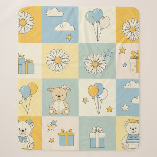 Teddy Bär Daisy Gartenmuster (18) Sherpadecke
