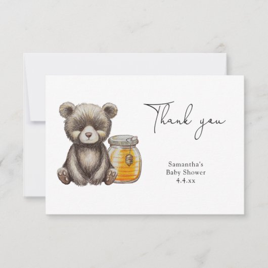 Teddy Bär danke Babydusche (Vorderseite)