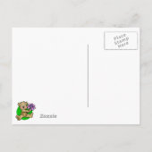 Teddy-Bär, der Save the Date lila Därme hält Ankündigungspostkarte (Rückseite)