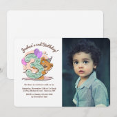 Teddy-Bär drei Jährig-Foto-Einladung Einladung (Vorne/Hinten)