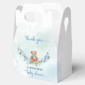 Teddy Bär dusty blue eucalyptus cramit blauer Blüt Geschenkschachtel (Geöffnet)