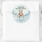 Teddy Bär dusty blue eucalyptus cramit blauer Blüt Runder Aufkleber (Tasche)