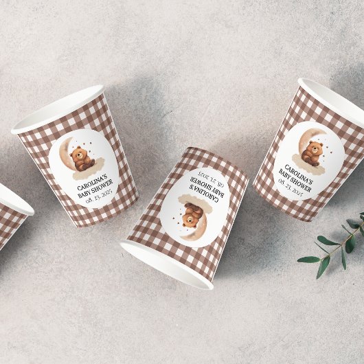 Teddy Bär eine geschlechtsneutrale Babydusche Pappbecher