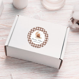 Teddy Bär eine geschlechtsneutrale Babydusche Runder Aufkleber