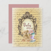 Teddy-Bär - Einladungen für Babydusche (Vorne/Hinten)