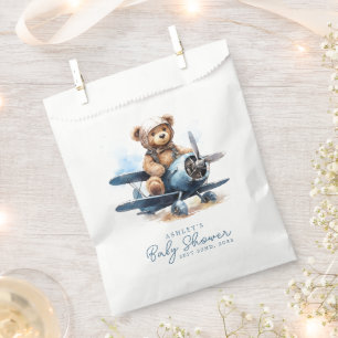 Teddy-Bär-Flugzeug-Wasserfarbe-Junge-Baby-Party Geschenktütchen