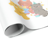 Teddy-Bär Geburtstagsfeier  Geschenkpapier (Rolleneckpunkt)