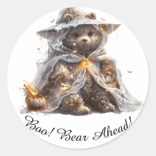 Teddy-Bär. Geist. Klassische Runde Aufkleber (Vorderseite)