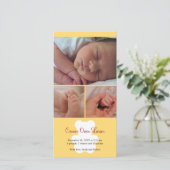 Teddy Bär gelbe Montierung Baby Geburt Ankündigung (Stehend Vorderseite)