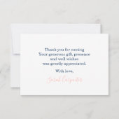 Teddy Bar Gender Offenbarung danke Mitteilungskarte (Rückseite)