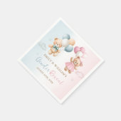 Teddy-Bär Geschlecht Enthüllung Servietten (Ecke)