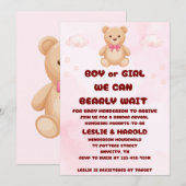Teddy-Bär-Geschlechtsenthüllungseinladung (Vorne/Hinten)